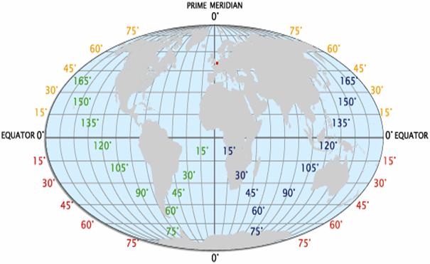 Global Map With Longitude And Latitude Map